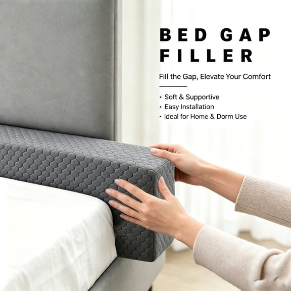Bed Gap Filler, Mattress Extension Filling Pad, Suitable for Filling Gaps Between Headboard, Mattress And Wall, Filling Cracks in Bed, Sofa, And Bed Guardrail Spaces, Removable Surface Layer