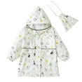 thumbnail image 2 of Lilgiuy Toddler Raincoat Boys Girls Rain Poncho Cute Cartoon Print Lightweight Waterpoof Kids Rain Hooded Jacket Children Rainwear First Day of School Gifts White(6-7 Years), 2 of 5