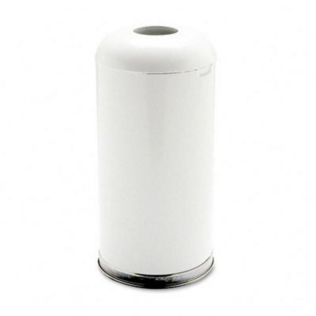 Rubbermaid Commercial R32EGLW Fire-Resistant Open Top Receptacle- Round- Steel- 15 gal- White