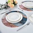 thumbnail image 6 of RMDQTR Luxury Mermaid Marble Texture Round Placemats Set of 1 Heat Resistant Washable Kitchen Table Decorations 15.4in, 6 of 7
