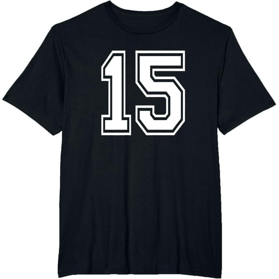 t-shirt Number 15 Birthday Gift Sports Player Team Numbered Jersey T-Shirt mens,black,women,funny,men,journey,Crew Neck, Short Sleeve,printing