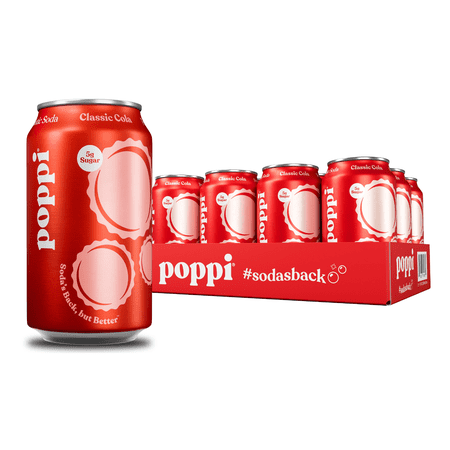 (12 pack) Poppi Classic Cola Prebiotic Soda, 12 oz, 12 Pack Cans