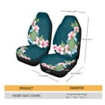 thumbnail image 5 of Xoenoiee Turtle Hibiscus Flowers Pattern Car Front Seat Cover Protectors Bucket Seat Cover Universal Fit for Car Truck Van SUV Sedan, Set Of 2, 5 of 6