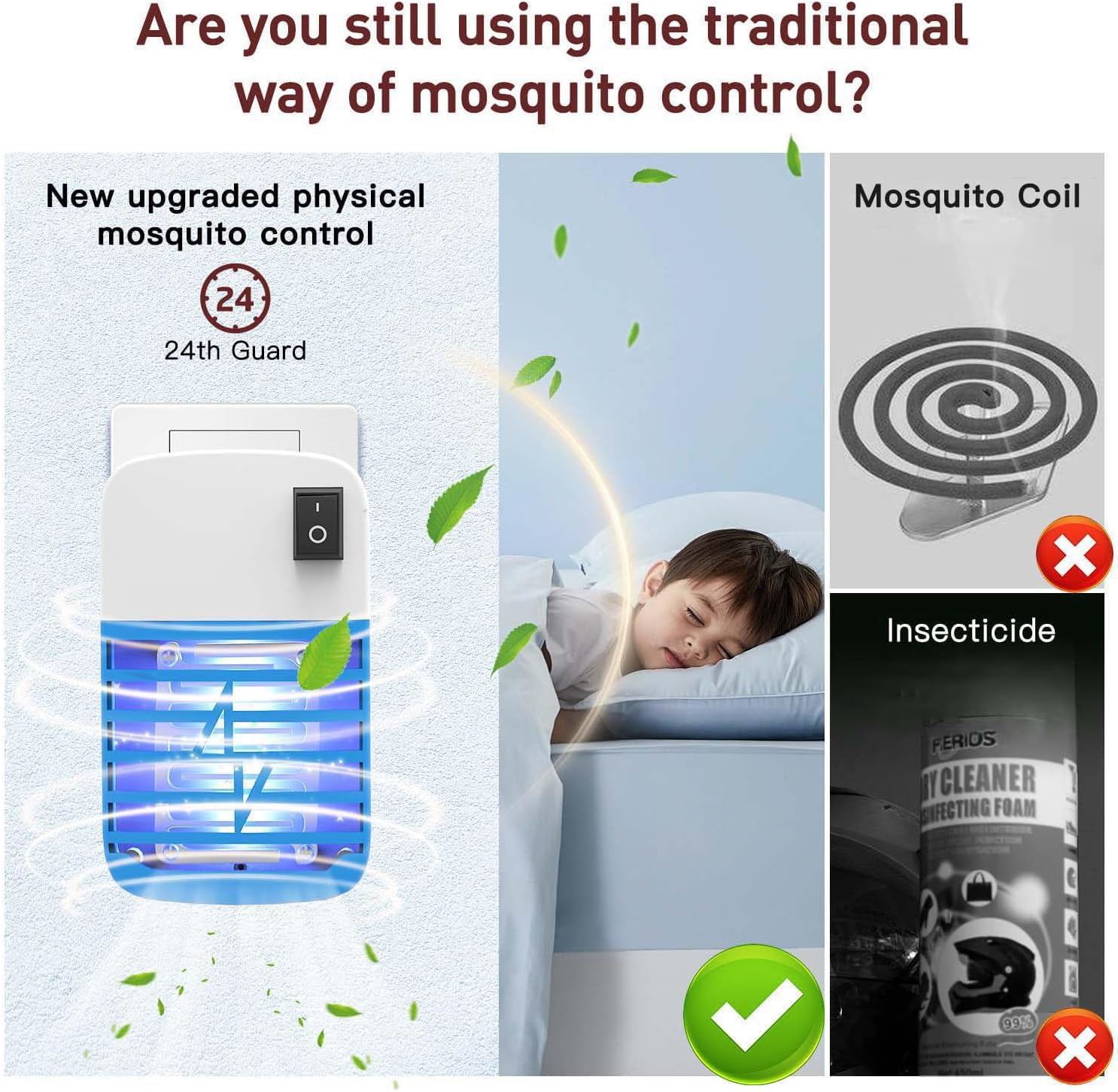 Bug Zapper Indoor Flying Insect Trap, Electronic Mosquito Zappers Gnat Traps with LED Light for Patio, Bedroom, Kitchen, Office
