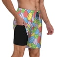 thumbnail image 2 of Kdxio Colorful Easter eggs Print Mens Swim Shorts with Mesh Lining, Breathable and Quick-Drying, Adjustable Waist, Privacy Pocket-Medium, 2 of 6