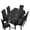 Black Marble Print, variant on Bulopur Camo Chair Covers Set of 6 and Tablecloth Waterproof Tablecloth with 6 Chair Slipcovers Replacement Table Cover for Restaurant Outdoor, Camping, Patio, Party