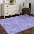 thumbnail image 3 of 3'x5' Rug for Living Room Bedroom, Purple Flowers Washable Area Rugs Non-Slip Carpet Mats, Spring Vintage Flowers Country Plants Indoor Low Pile Area Rug Runner for Kitchen, Mudroom, 3 of 8
