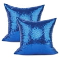 thumbnail image 1 of Fundas de almohada decorativas YOUR SMILE, paquete de 2, color azul real, 45 x 45 cm, 1 of 5