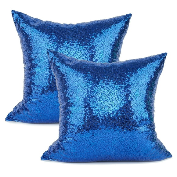 Fundas de almohada decorativas YOUR SMILE, paquete de 2, color azul real, 45 x 45 cm