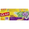 Glad Zipper Snack Food Storage Bags, Double Seal, 22 Count