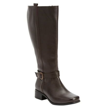 

Comfortview Women s Wide Width The Donna Wide Calf Leather Boot