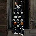 thumbnail image 2 of WTOBBY Women's Halloween Printed Jumpsuit, Retro Casual Loose Fit with Suspenders in Cotton Linen Blend, Great for Everyday Comfort and Fashion,Navy2XL, 2 of 6