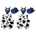 thumbnail image 3 of TTAO Cowboy Cowgirl Waistcoat Cow Winter Fall Flannel Vest Coat Halloween Carnival Fancy Dress Up Navy Blue 5, 3 of 4