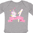 thumbnail image 4 of Inktastic I'm One- cute unicorn 1st birthday Boys or Girls Long Sleeve Baby Bodysuit, 4 of 5