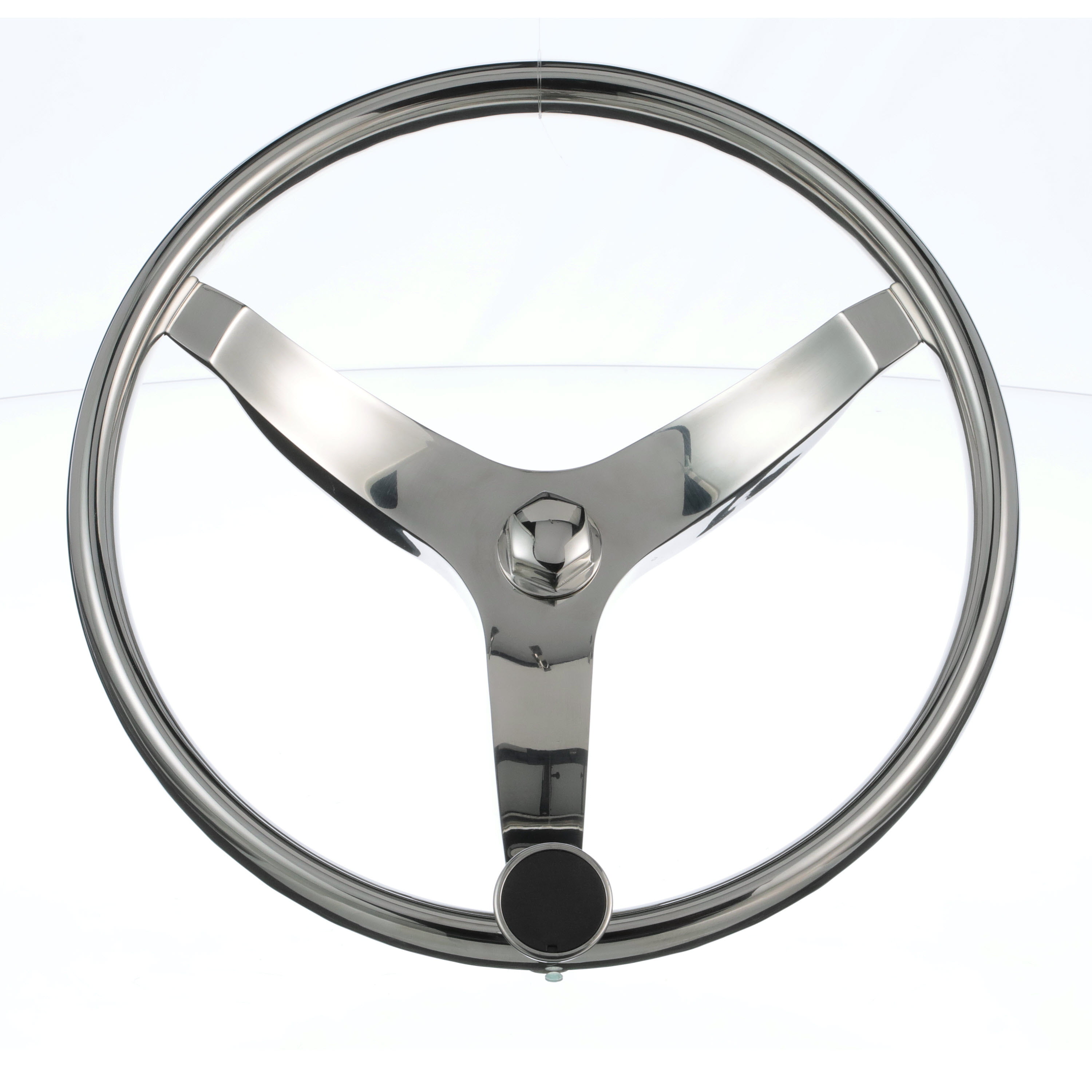 13.5 inch Sport Boat Steering Wheel Stainless Steel 5 Spoke with Tapered Knob 