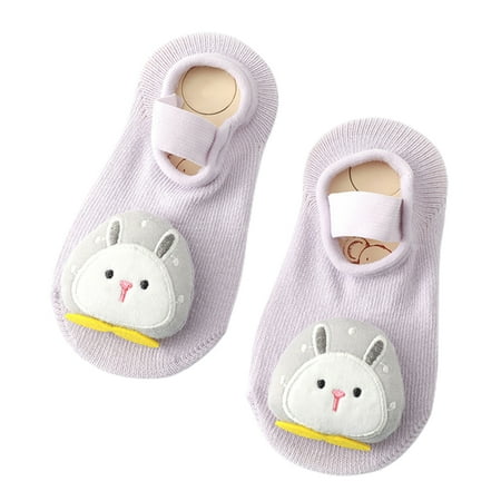 

BueatyH 1 Pair Toddler Socks Anti-skid Design Comfortable Soft Infant Cotton Ankle Socks Baby Supplies