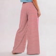 thumbnail image 7 of Delayuji Womens Stripes Pants Printed Casual Fashion Wide Leg Pants Sports Pants Loose Running Pants Pajamas Pants Loungewear, 7 of 7