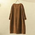 thumbnail image 4 of Honeeladyy Clearance under 5$ Plus Size Shirt Dresses for Women Crewneck Short Dress Long Sleeve Corduroy Solid Color Pockets Casual Dress, 4 of 4