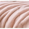 thumbnail image 2 of Chezmoi Collection Zane 3-Piece Sherpa Comforter Set, Triangle Quilting Reversible Washed Microfiber Bedding, Full, Blush, 2 of 9
