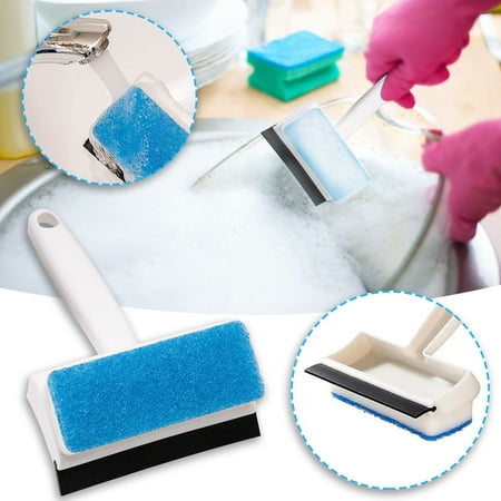 

Multifunctional 2-in-1 Window Glass Wiper Wall Tile Cleaner Double-sided Mirror Cleaner Sponge Brush Wiper