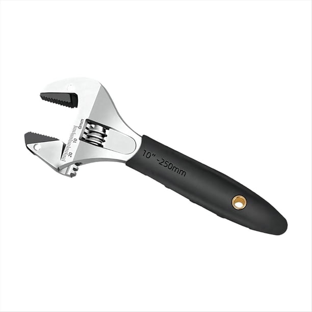 Llave Ajustable con Trinquete, Llave Ajustable Autoajustable, Llave Multifunción de Gran Apertura para Baño de 10 Pulgadas