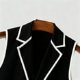 thumbnail image 6 of VBTAPA Casual Corduroy Vest Men's Color Block Button Down Waistcoat with V-Neck & Notched Lapel Black S, 6 of 8