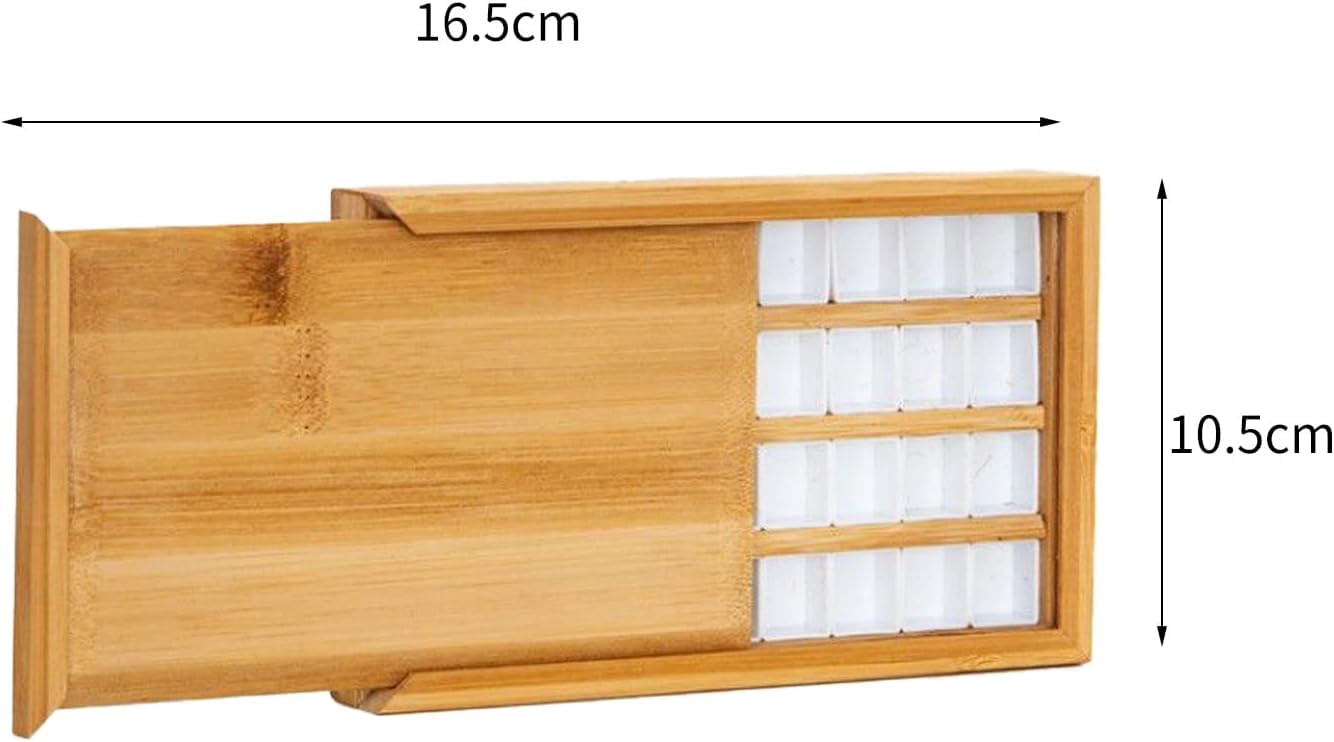 ABCISI 1 Piece 36 Grids Empty Watercolor Palette Box with Pull-Out Cover, Compartment Art Storage Case for Travel, Portable Design for Artists to Mix and Carry Watercolors Anywhere