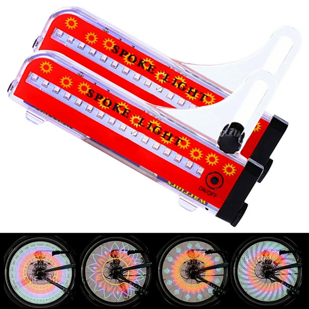 Fiudx Luces Led para Ruedas de Bicicleta, 32 Patrones de Parpadeo, Diseño Impermeable para Exteriores, Modo Automático y Manual, Fácil Instalación, Resistente a La Lluvia, Compatible con Neumáticos d