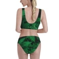 thumbnail image 3 of Picia Green Leave Fern Women's High Waisted Bikini Scoop Neck Swimsuit Two Pieces Bathing Suit-Large, 3 of 8