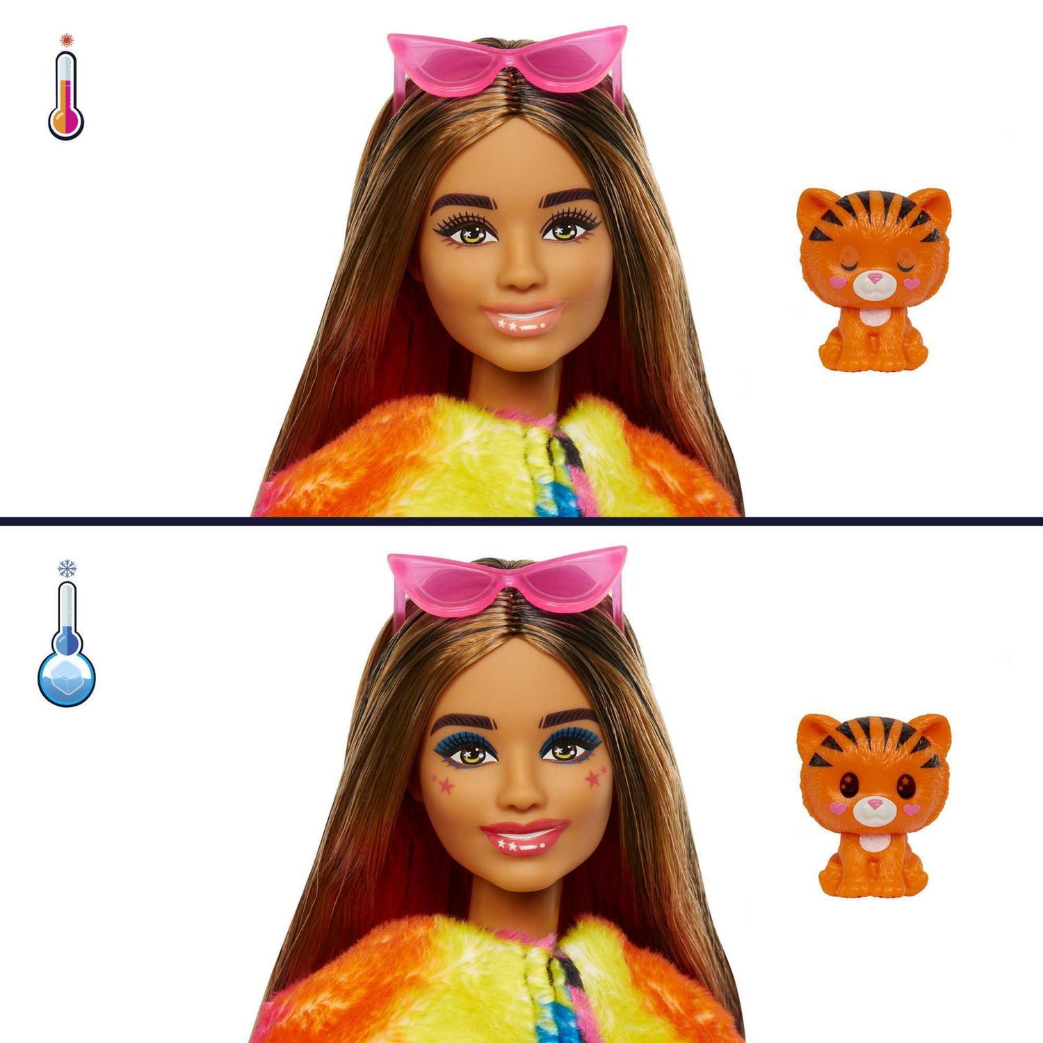 Barbie Dolls and Accessories, Cutie Reveal Doll, Jungle Series Tiger