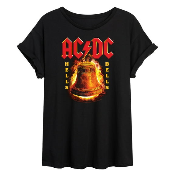 ACDC - Hells Bells Flames - Women's Oversized T-Shirt