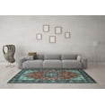 thumbnail image 3 of Ahgly Company Indoor Rectangle Medallion Light Blue Traditional Area Rugs, 2' x 3', 3 of 4