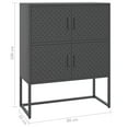 thumbnail image 4 of vidaXL Haut de Buffet Anthracite 80x35x100 cm Acier, 4 of 5