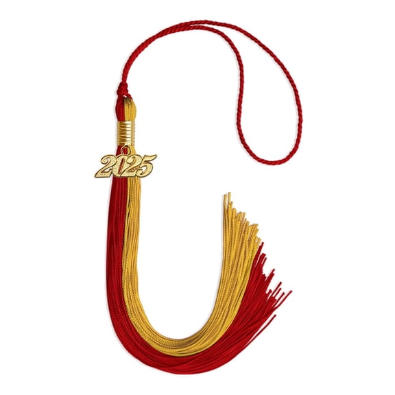 Red/Gold Graduation Tassel with Gold Date Drop
