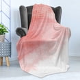 thumbnail image 4 of Peach Soft Flannel Fleece Throw Blanket, Hand Drawn Watercolor Style with Brush Strokes with Ombre Effect Print, Cozy Plush for Indoor and Outdoor Use, 70" x 90", Coral White, by Ambesonne, 4 of 5