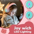 thumbnail image 3 of Auriculares Wuopzf Kids USB C con cable para colocar sobre las orejas y luces LED de 85 dB, 3 of 7
