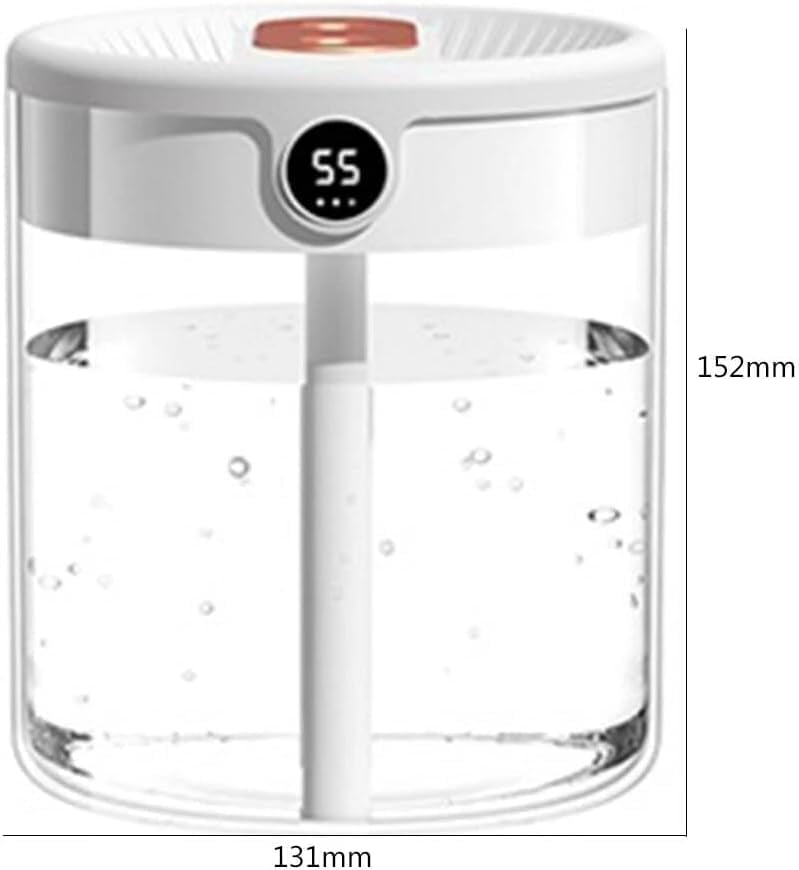 Dreamzy Humidifier for Large Room Cool Mist Bedroom Desktop Double Nozzle Cool Mist Humidifier with Night Light,Auto Shut-Off,No leakage Design