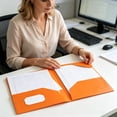 thumbnail image 5 of Two-Pocket File Folder with Inner Flap, Double Pocket Document Organizer Folder, Organizer Solution for Work Office Presentations (Orange, 9.5''x12''), 5 of 6