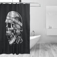thumbnail image 3 of XMXT Waterproof Shower Curtain Liner with Iron Hooks, Helmet Wearing Skull Print Shower Curtains for Bathroom Decor Accessories, 72 x 72 inches, 3 of 8