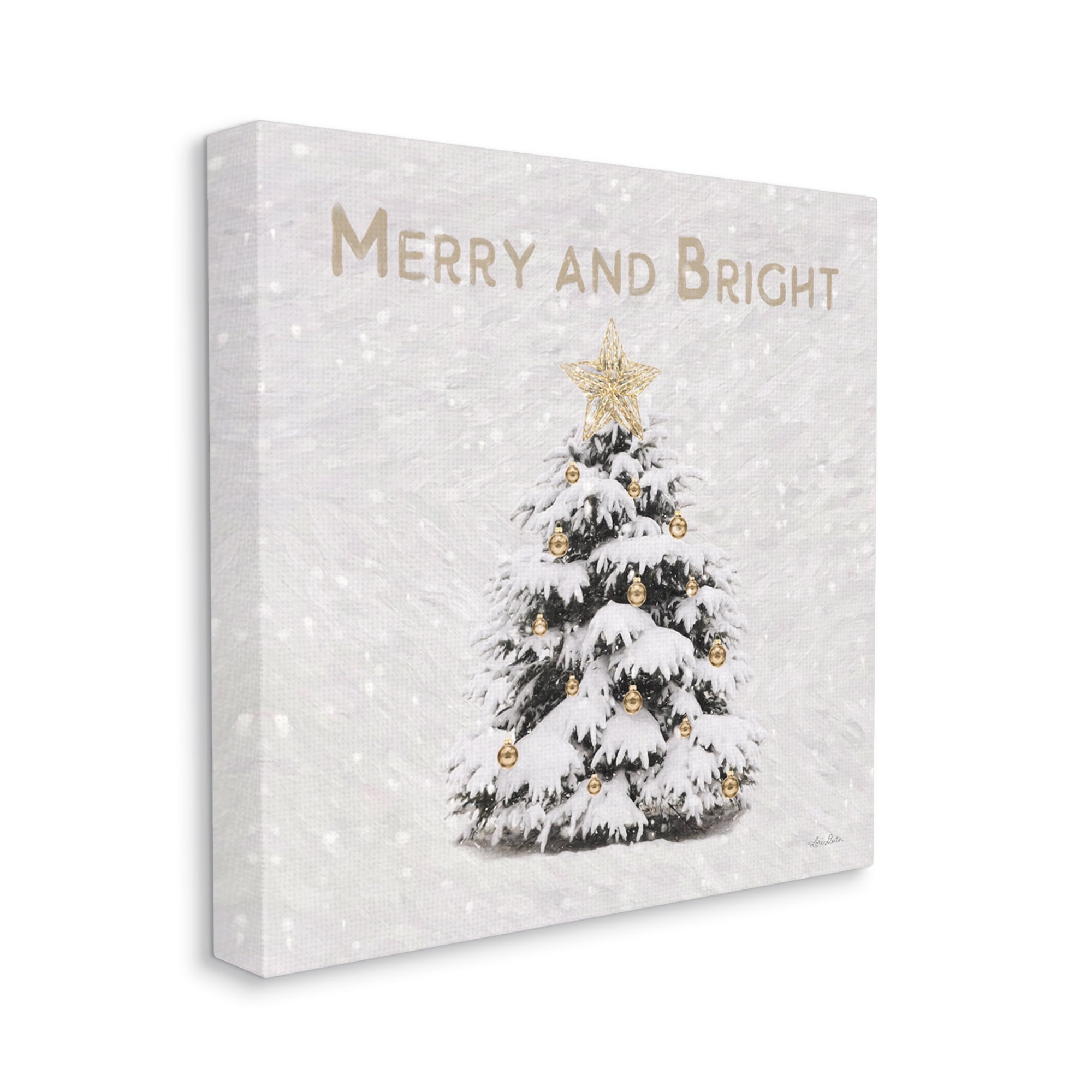 Stupell Industries Merry & Bright Scene Holiday Painting Gallery Wrapped Canvas Print Wall Art, 36 x 36