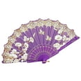 thumbnail image 2 of Tnobhg Handheld Fan Vintage Style Bright Color Exquisite Pattern Fine Workmanship Ultralight Cloth Retro Chinese Style Folding Fan Photography Prop Office Supplies, 2 of 8