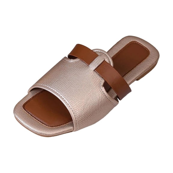 HBGVBA Womens Summer Sandals Hollow Out One Strap Solid Color Fishes Mouth Plus Size Beach Summer Lightweight Breathable Outdoor Casual Shoes 36