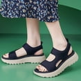 thumbnail image 2 of Gubotare Womens Orthopedic Walking Sandals with Arch Support Summer Open Toe Knitted Sports Shoes Lightweight Platform Sandals (Blue,Size 5), 2 of 9