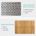thumbnail image 6 of Costway 4PCS Patio Rattan Furniture Set Acacia Wood Cushioned Sofa Turquoise, 6 of 9