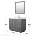 thumbnail image 6 of Wyndham Collection Miranda 42" Wood&Carrara Single Bathroom Vanity in Gray/Gold, 6 of 7