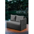 thumbnail image 3 of Hearth & Harbor 7 Piece Outdoor Furniture Set, Wicker Outdoor Sectional Dining Set with 10 Seats and Patio Table, Gray with Gray Cushions, 3 of 7