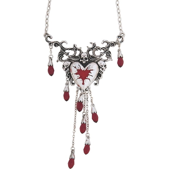 Bleeding Heart Necklace Vampire Gothic Fancy Dress Halloween Costume Accessory