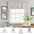 thumbnail image 6 of Kitchen Valances for Window, Watercolor Purple Blue Pink Flower Leaves Light Filtering Rod Pocket Valance Curtain, Vintage Linen Short Curtains Window Topper for Bedroom Bathroom Living Room 54x18in, 6 of 9