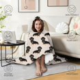 thumbnail image 4 of Wearable Blanket,Cute Dachshund Hooded Wearable Flannel Blanket for Adults & Teens,Winter Poncho Shawl Wrap Cape Cozy Anti-Pill,50"x60", 4 of 5