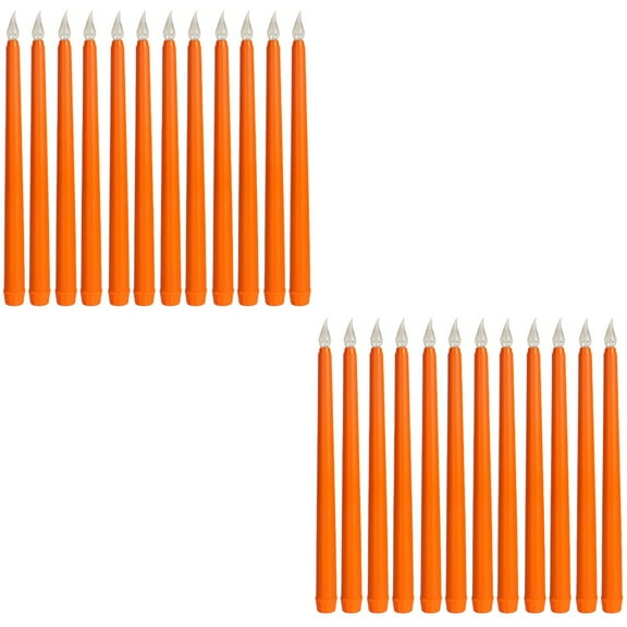 2 Pieces LED Taper Candles Electric Colored Lights Unscented